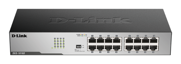 D-Link 16-Port Gigabit Unmanaged Desktop or Rackmount Switch (DGS-1016D)